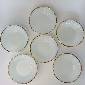 Vintage Swirl Golden Shell Lustre Small Fruit Dessert Bowls by Anchor Hocking